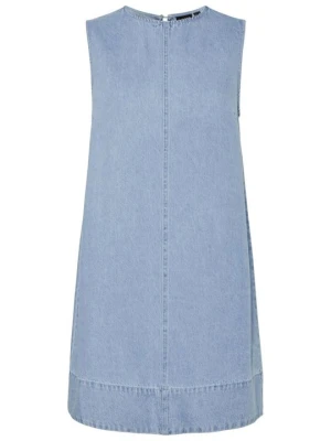Sukienka jeansowa Pieces jasnoniebieski denim