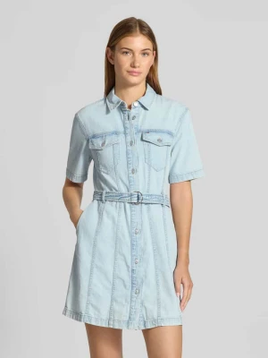 Sukienka jeansowa taliowana z czystej bawełny Tommy Jeans
