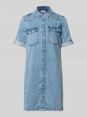Sukienka jeansowa z kieszeniami na piersi model 'NEW SIGNE' Noisy May
