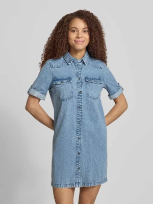 Sukienka jeansowa z kieszeniami na piersi model 'NEW SIGNE' Noisy May