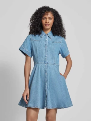 Sukienka jeansowa z listwą na zatrzaski na całej długości model ‘Kastari’ HUGO