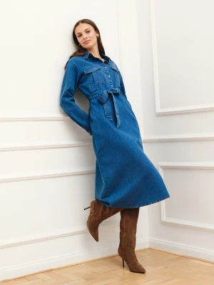 Sukienka jeansowa z wiązaniem Top Secret