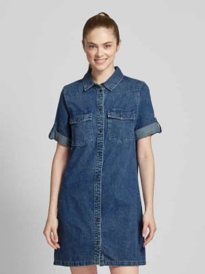 Sukienka jeansowa z wykładanym kołnierzem model ‘NEW SIGNE’ Noisy May