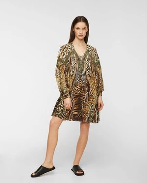 Sukienka jedwabna CAMILLA BERKELEY ST AFTER DARK GATHERED YOKE
