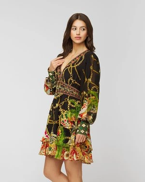 Sukienka Jedwabna Camilla Button Front Frill
