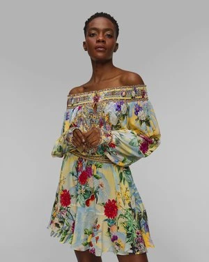 Sukienka Jedwabna Damska Camilla Off Shoulder Flor Fantastica