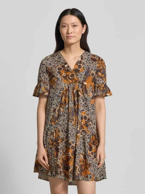 Sukienka kaftan o linii a z czystej bawełny model 'FUOCO' Weekend Max Mara Średniobrązowy