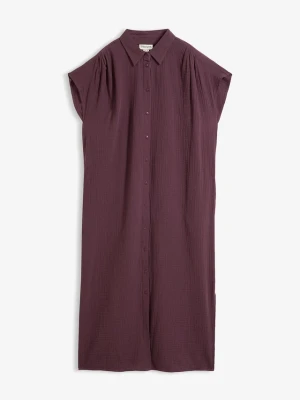Sukienka kaftanowa z bawełnianego muślinu BonPrix fioletowy