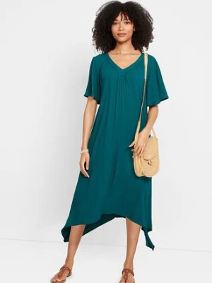 Sukienka kaftanowa z krepy bonprix