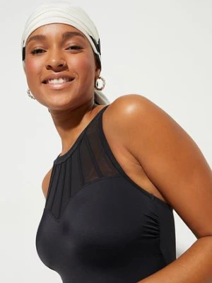 Sukienka kąpielowa z przezroczystą siateczką, o średnim stopniu modelowania bonprix