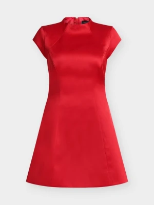 Sukienka koktajlowa bardot czerwony