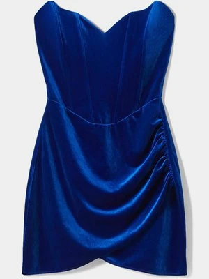 Sukienka koktajlowa Bershka niebieski