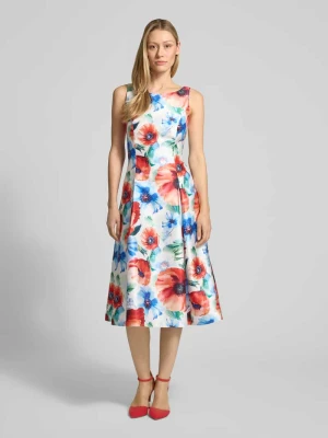 Sukienka koktajlowa do kolan w całościowy wzór Vera Mont