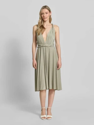 Sukienka koktajlowa do kolan z głębokim dekoltem w serek Rose Avenue