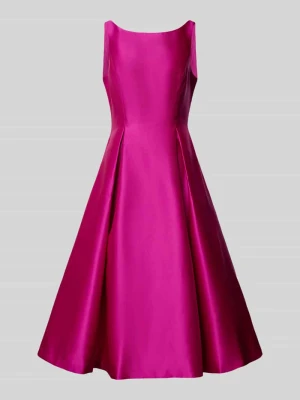 Sukienka koktajlowa do kolan z okrągłym dekoltem Adrianna Papell