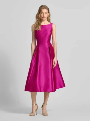 Sukienka koktajlowa do kolan z okrągłym dekoltem Adrianna Papell