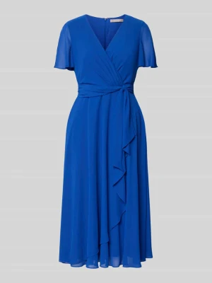 Sukienka koktajlowa do kolan z wiązanym paskiem Christian Berg Cocktail