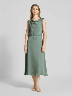 Sukienka koktajlowa o długości midi z dekoltem typu woda Swing