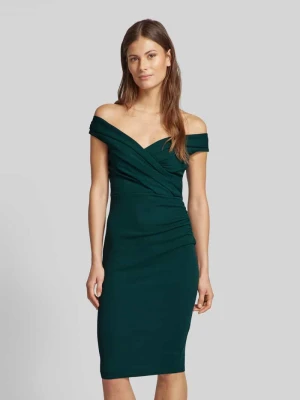 Sukienka koktajlowa o długości do kolan z marszczeniami model ‘Dania’ SISTAGLAM