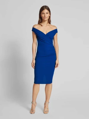 Sukienka koktajlowa o długości do kolan z marszczeniami model ‘Dania’ SISTAGLAM