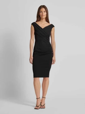 Sukienka koktajlowa o długości do kolan z marszczeniem SISTAGLAM