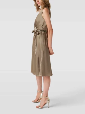 Sukienka koktajlowa o długości do kolan z paskiem w talii Lauren Ralph Lauren