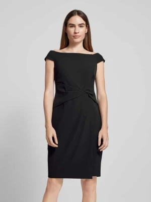Sukienka koktajlowa o długości do kolan z wiązanym detalem model ‘SARAN’ Lauren Ralph Lauren