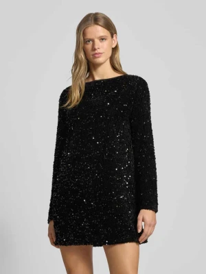 Sukienka koktajlowa o dopasowanym kroju z cekinowym obszyciem model ‘ANIKA’ Only