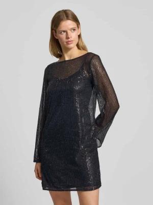 Sukienka koktajlowa o lejącym kroju z cekinowym obszyciem model ‘JACK’ Pieces
