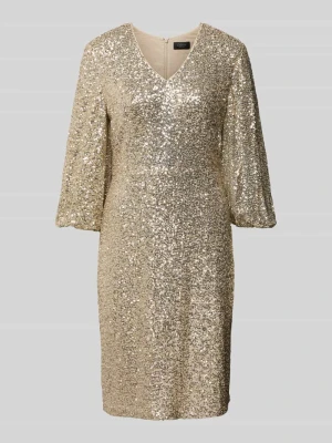 Sukienka koktajlowa o taliowanym kroju z cekinowym obszyciem s.Oliver BLACK LABEL