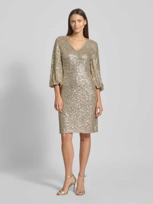 Sukienka koktajlowa o taliowanym kroju z cekinowym obszyciem s.Oliver BLACK LABEL