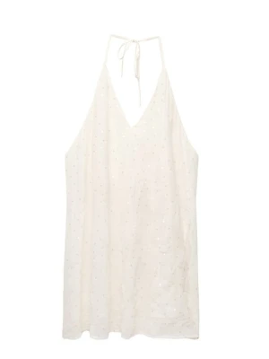 Sukienka koktajlowa PULL&BEAR beżowy