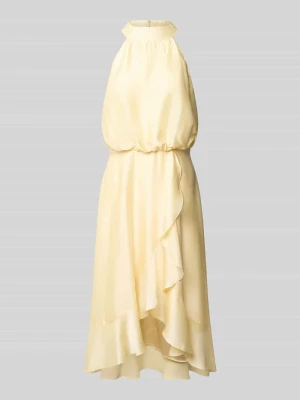 Sukienka koktajlowa typu neckholder z falbanami Swing