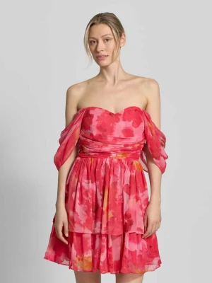 Sukienka koktajlowa w kroju z odkrytymi ramionami Lace & Beads