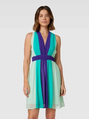 Sukienka koktajlowa w stylu Colour Blocking model ‘CORTO CON NODO’ LIU JO BLACK