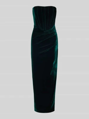 Sukienka koktajlowa z aksamitu z odkrytymi ramionami model ‘EVERLASTING’ bardot