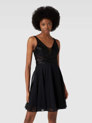 Sukienka koktajlowa z cekinowym obszyciem i obszyciem perełkami Hey Kyla