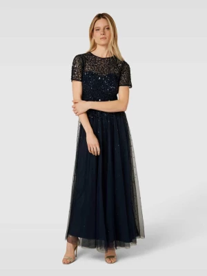 Sukienka koktajlowa z cekinowym obszyciem Lace & Beads