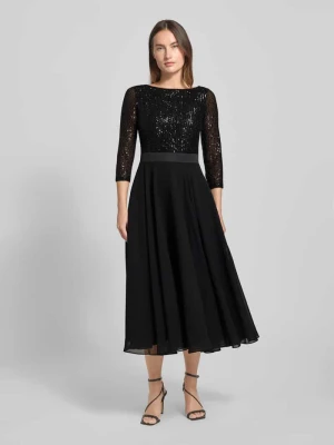 Sukienka koktajlowa z dekoltem w łódkę Swing