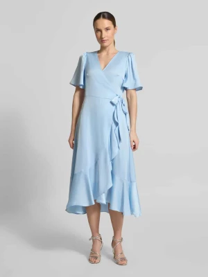 Sukienka koktajlowa z dołem obszytym falbaną model 'THEA' YAS