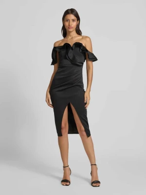 Sukienka koktajlowa z drapowanymi falbanami Lipsy