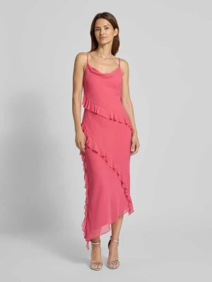 Sukienka koktajlowa z falbanami i cienkimi ramiączkami Jake*s Cocktail