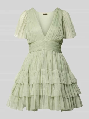 Sukienka koktajlowa z głębokim dekoltem w serek Lace & Beads