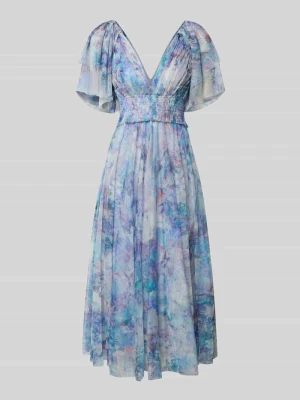 sukienka koktajlowa z marszczonymi detalami i dekoltem w serek Lace & Beads