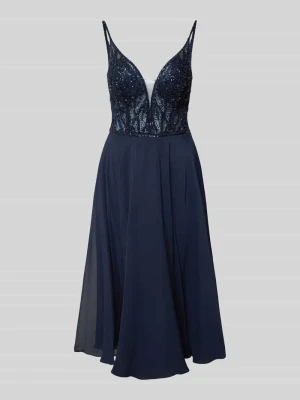 Sukienka koktajlowa z obszyciem ozdobnymi perełkami i kamieniami Hey Kyla