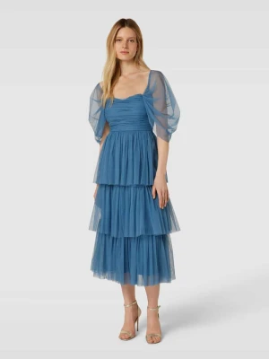 Sukienka koktajlowa z odkrytymi ramionami Lace & Beads