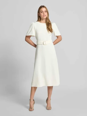 sukienka koktajlowa z paskiem i okrągłym dekoltem RINASCIMENTO