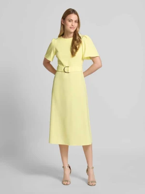 sukienka koktajlowa z paskiem i okrągłym dekoltem RINASCIMENTO