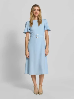 sukienka koktajlowa z paskiem i okrągłym dekoltem RINASCIMENTO