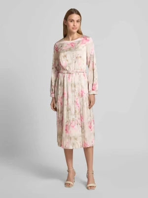 sukienka koktajlowa z paskiem i okrągłym dekoltem RINASCIMENTO